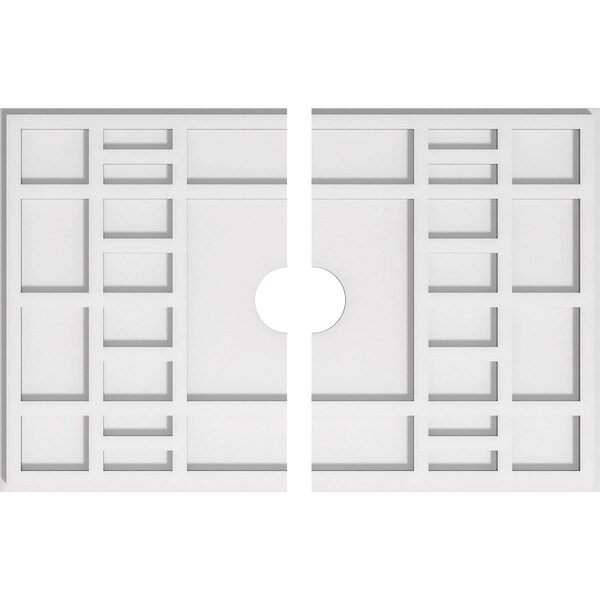 Ekena Millwork Beaux Architectural Grade PVC Ceiling Medallion, 26"W x 17 3/8"H x 3"ID x 9"C x 1"P, Two-Piece CMP26X17BX2-03000 - main